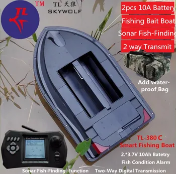 Гидролокатор Рыболокатор Лодка-приманка TL-380C Сигнализация состояния Кормящейся рыбы Пульт дистанционного управления Лодка-приманка для ловли карпа С игрушечной батареей 2шт 10А