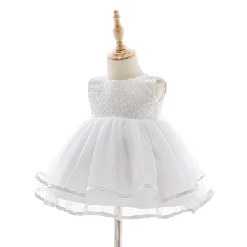 Одежда для маленьких девочек Белые платья для новорожденных Детское бальное платье для свадебной вечеринки тюлевое платье для крещения 0 12-24 Месяцев