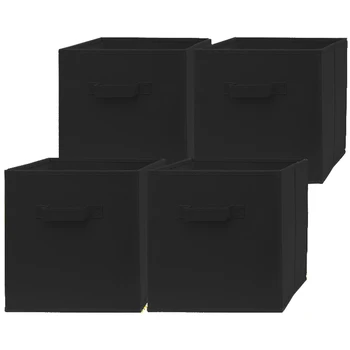 Оптовый органайзер для дома из нетканого материала Куб Коробка для хранения черного цвета Тканевые Складные коробки для хранения одежды